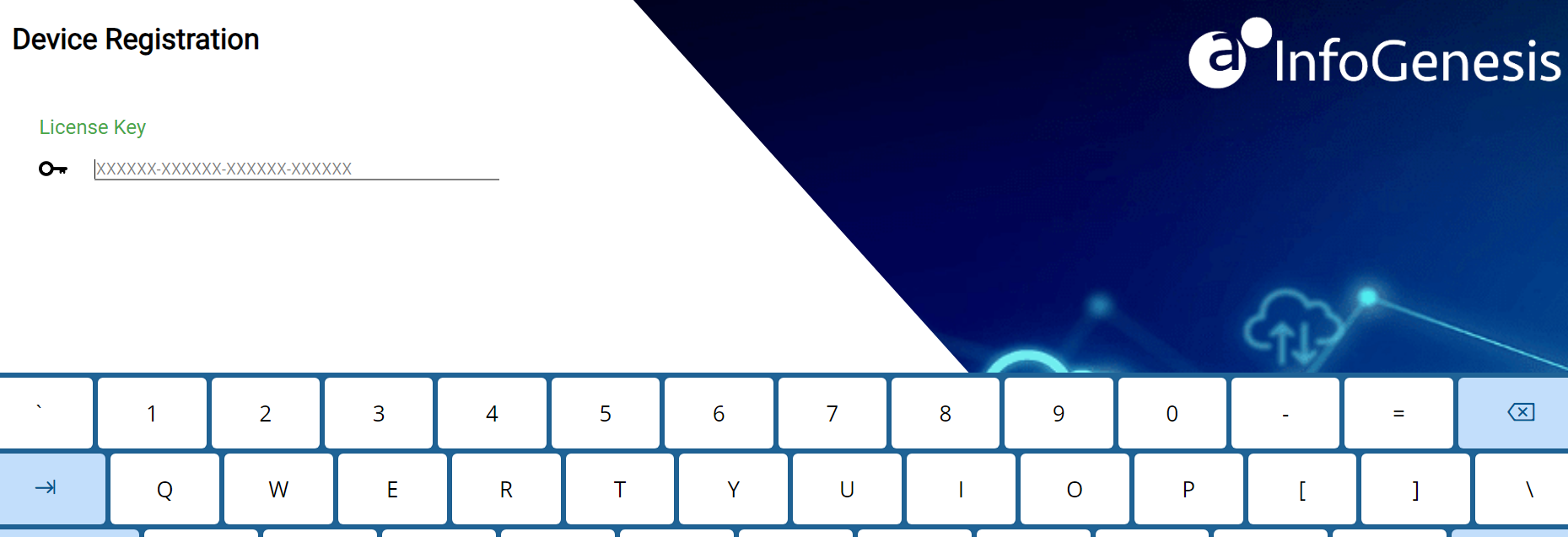 A keyboard with a blue background

Description automatically generated